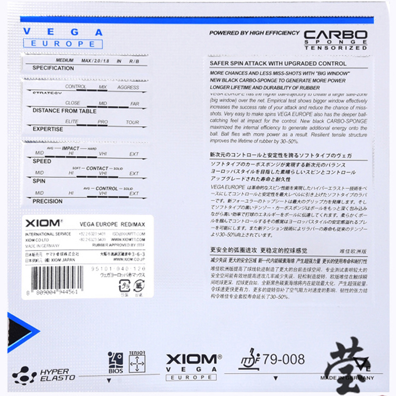 XIOM VEGA EUROPE table tennis  – Table Tennis Germany Bewertung und Preis