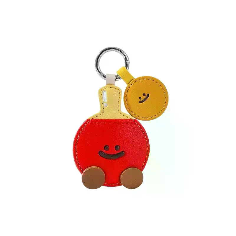 Cute Cartoon Leather Racket St – Table Tennis Keychain Bewertung und Preis