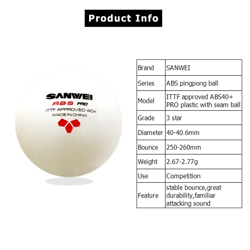 3Stars SANWEI ABS PRO 40+ Tabl – Table Tennis Vr Bewertung und Preis