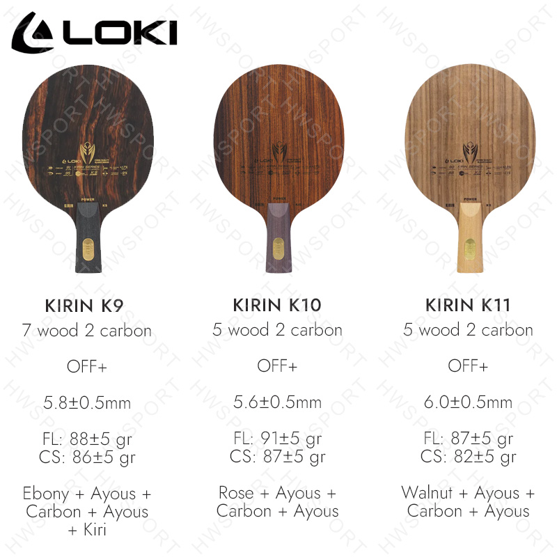 LOKI KIRIN K9 K10 K11 Table Te – Table Tennis Yasaka Bewertung und Preis